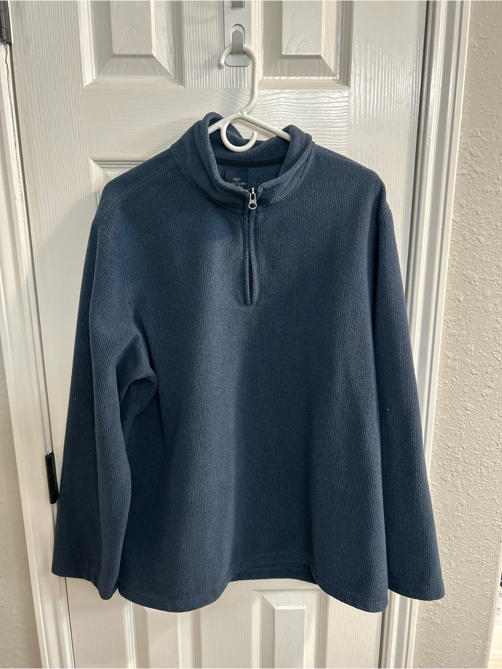 Men’s  blue Faded Glory quarter-zip pullover size large